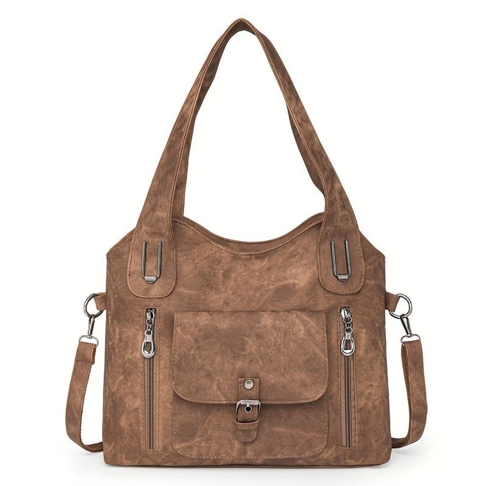 Elise Vintage Charm Shoulder Bag shown in full-grain leather
