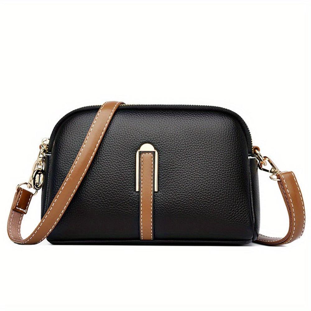 Mila Litchi-Embossed Crossbody Bag shown in full-grain leather